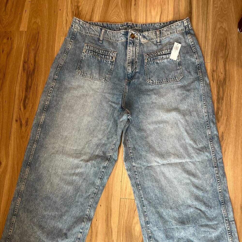 Old Navy High-Waisted Baggy Wide-Leg Trouser Jeans | NWT 18